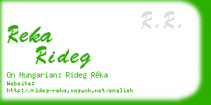 reka rideg business card